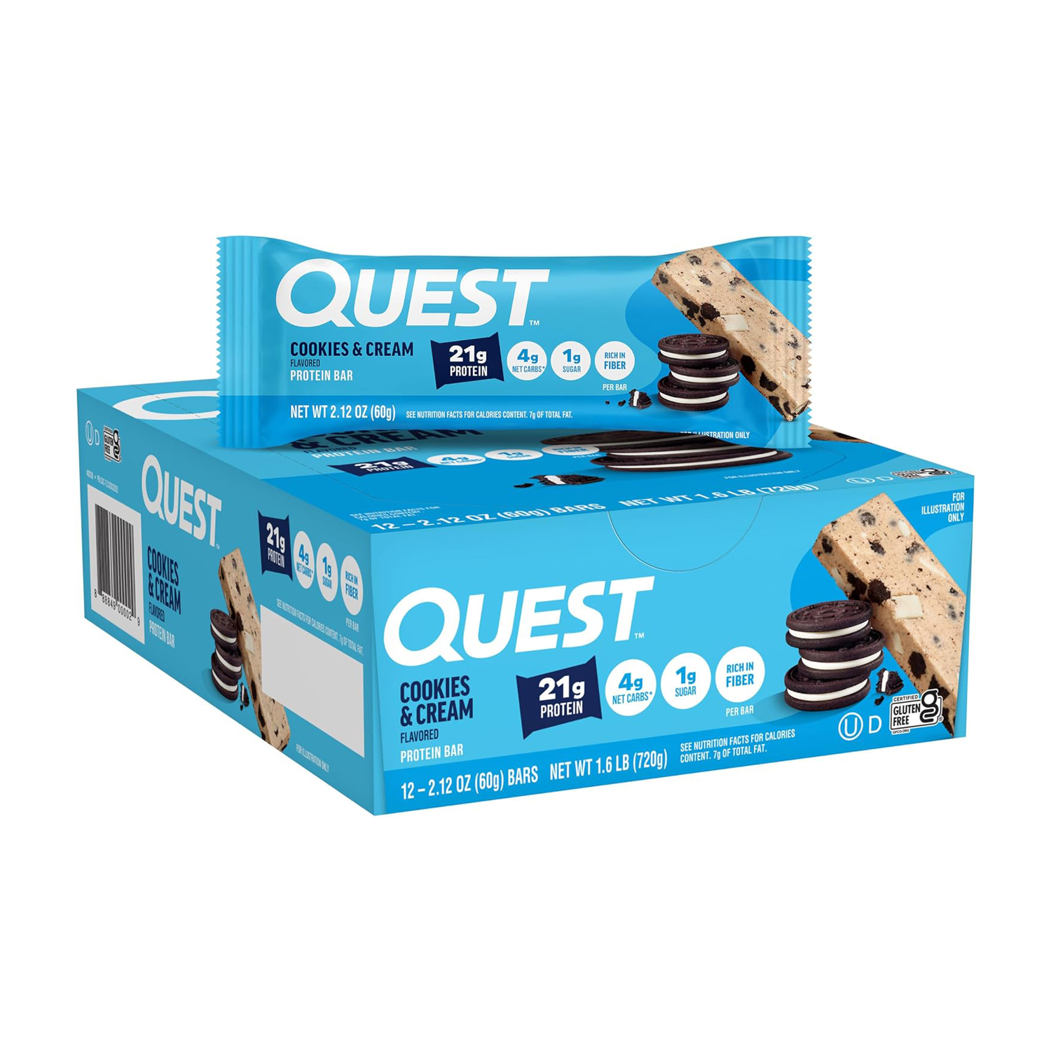QUEST PROTEIN BAR (Cookies & Cream) 1 QUEST PROTEIN BAR (Cookies & Cream) - Image 1