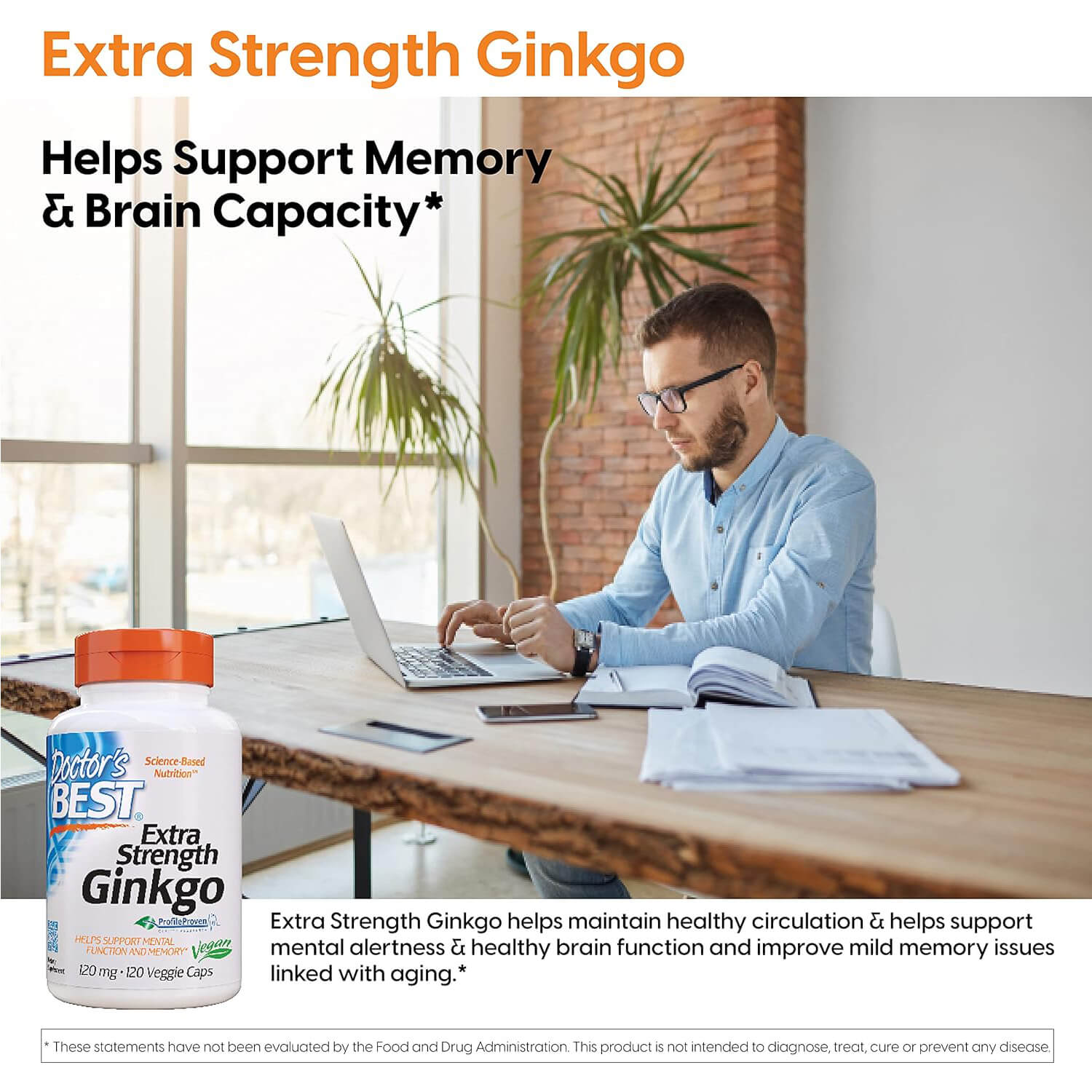 Doctor’s Best Extra Strength Ginko 129 Veggie Caps 4