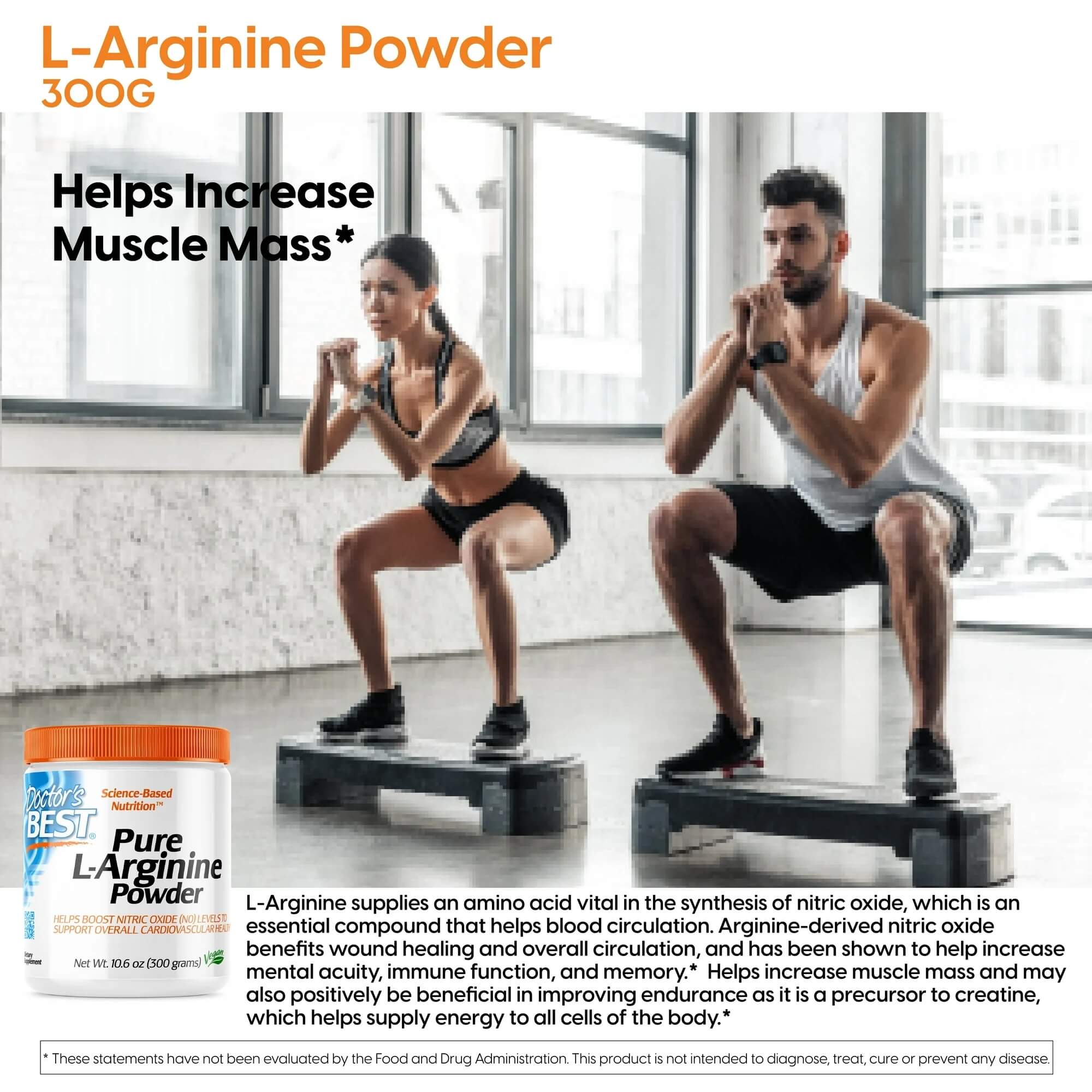 Doctor’s Best Pure L-Arginine Powder 300 Grams 4