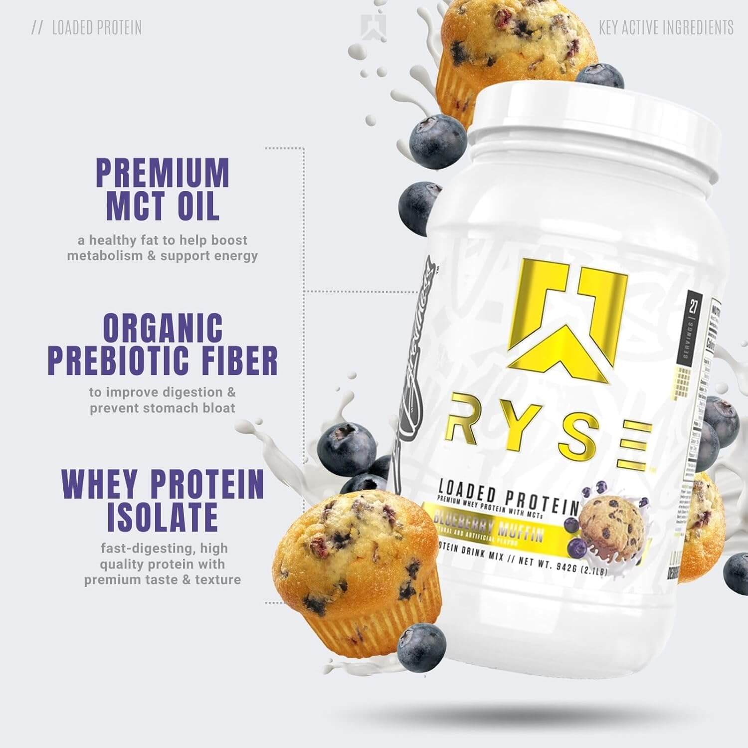 RYSE LOADED PROTEIN (Blueberry Muffin) 3