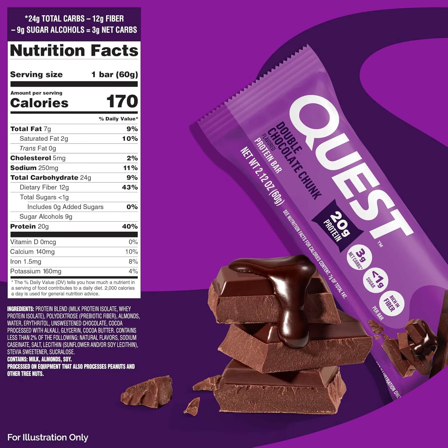 QUEST PROTEIN BAR (Double Chocolate Chunk) 2