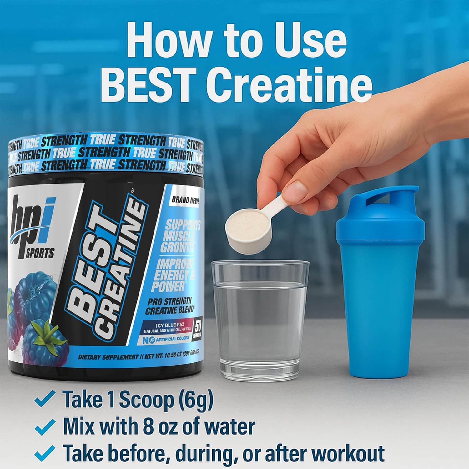 Bpi Sports BEST CREATINE 300g (Icy Blue Raz) 4