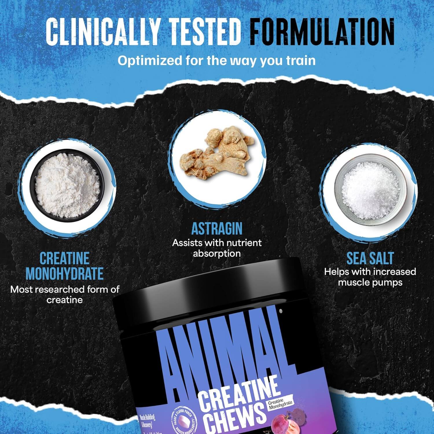 ANIMAL CREATINE CHEWS 120 Chewable Tablets (Grape) 3