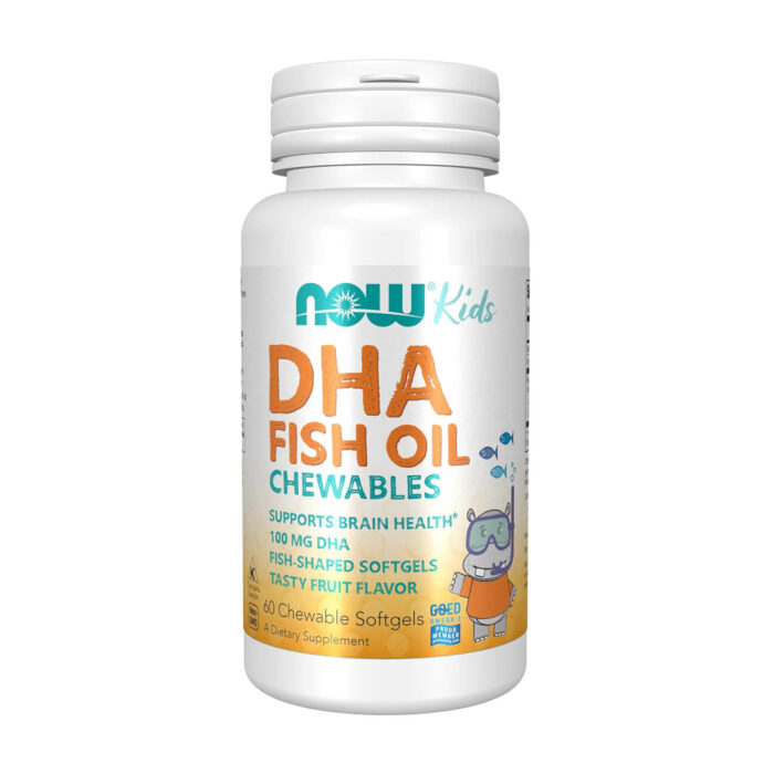 NOW Kids DHA FISH OIL Tasty Fruit Chewables (60 Softgels) - Image 1