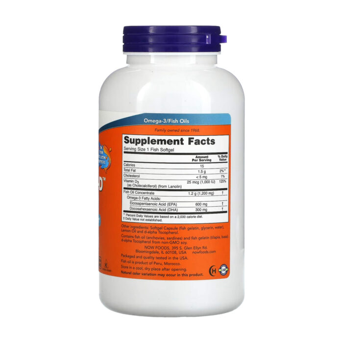 NOW Ultra Omega 3-D Fish Oil (180 Softgels) - Image 2