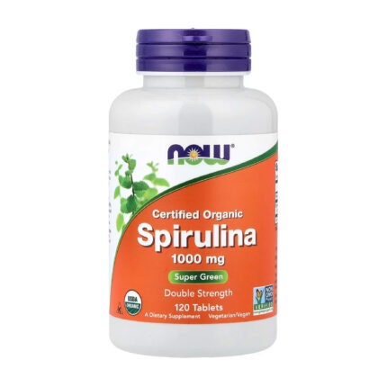 NOW Certified Organic Spirulina 1000 mg (120 Tablets)