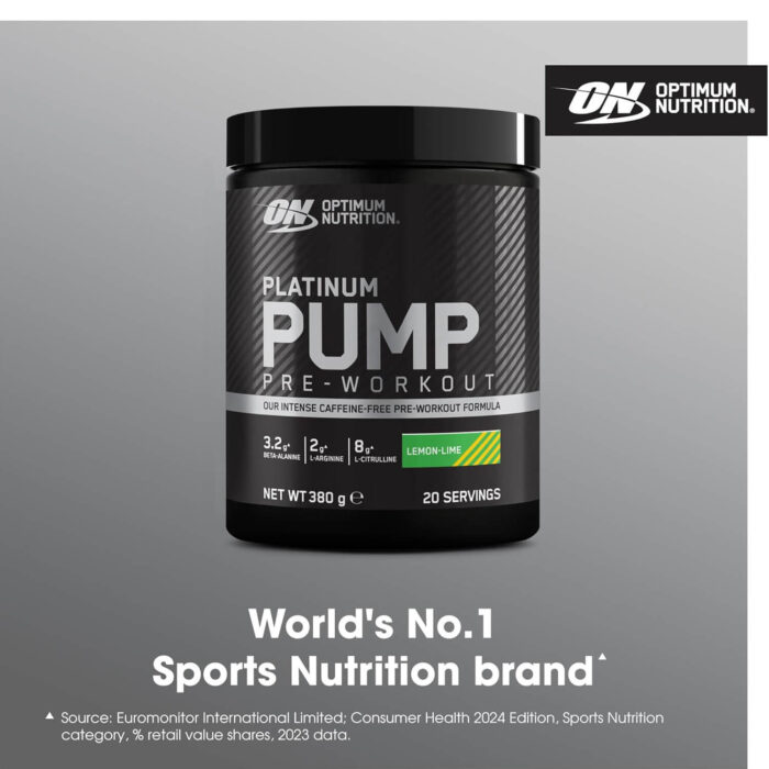 Optimum Nutrition PLATINUM PUMP PRE-WORKOUT 380g (Lemon-Lime) - Image 4