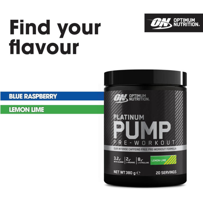 Optimum Nutrition PLATINUM PUMP PRE-WORKOUT 380g (Lemon-Lime) - Image 5