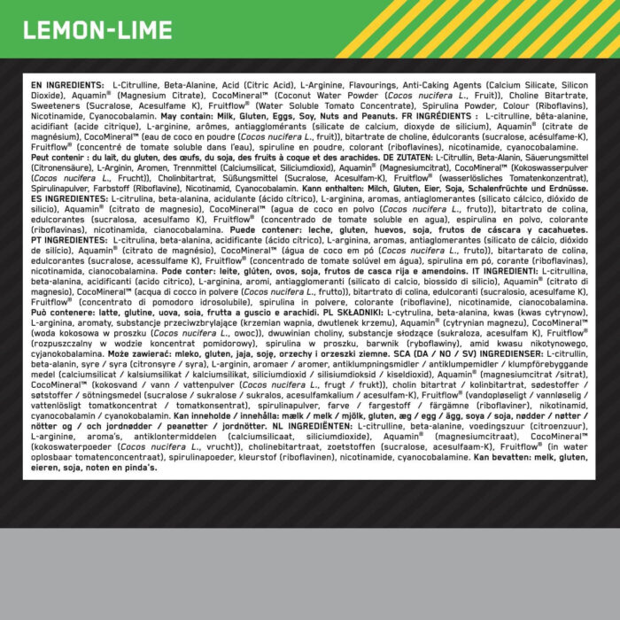 Optimum Nutrition PLATINUM PUMP PRE-WORKOUT 380g (Lemon-Lime) - Image 3