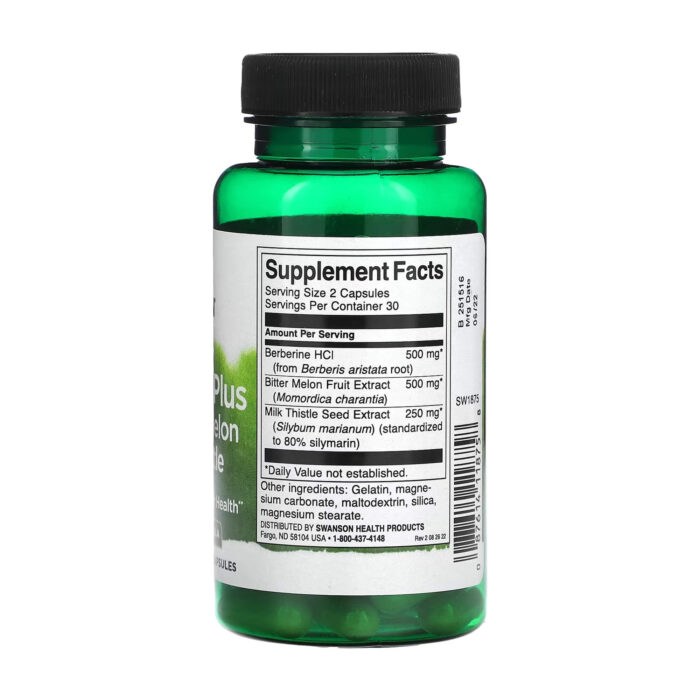 SWANSON Berberine Plus with Bitter Melon & Milk Thistle (60 Caps) - Image 2