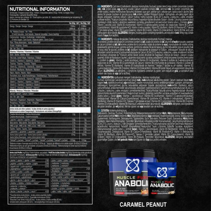 USN MUSCLE FUEL ANABOLIC 4Kg (Variety Pack) - Image 10