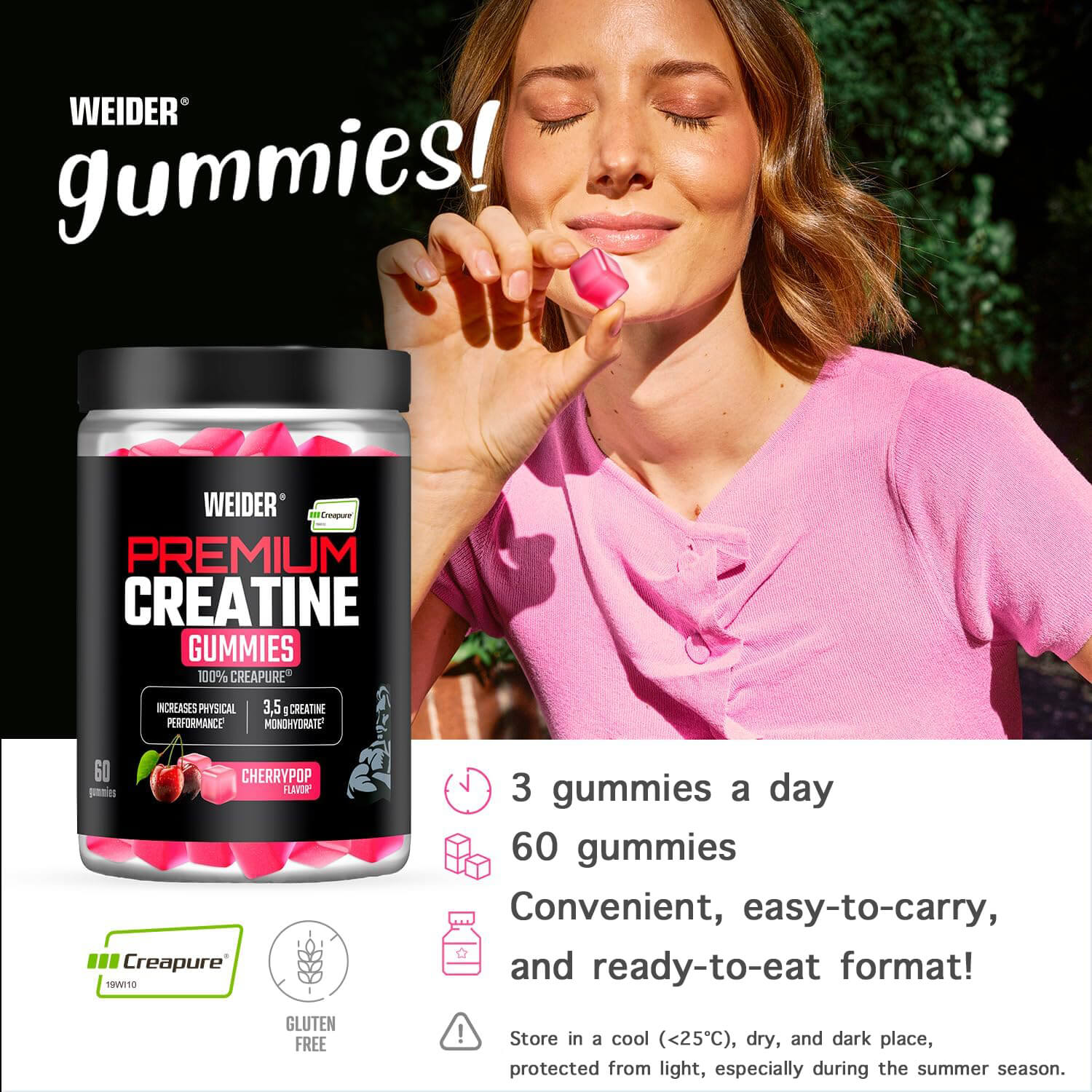 WEIDER PREMIUM CREATINE 60 Gummies (Cherrypop) 4