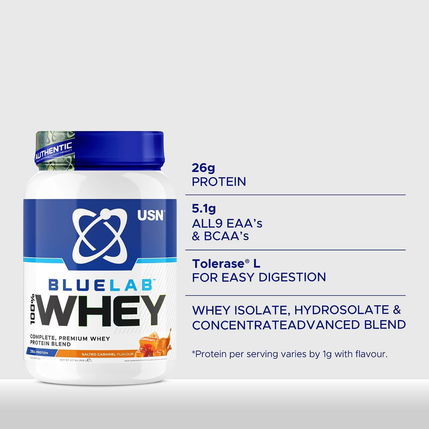 USN BLUELAB 100% WHEY 908g (Salted Caramel) 3