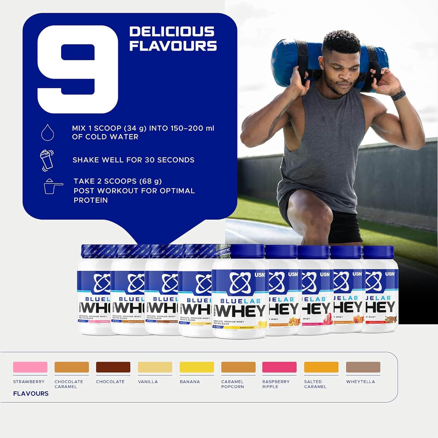 USN BLUELAB 100% WHEY 908g (Salted Caramel) 6