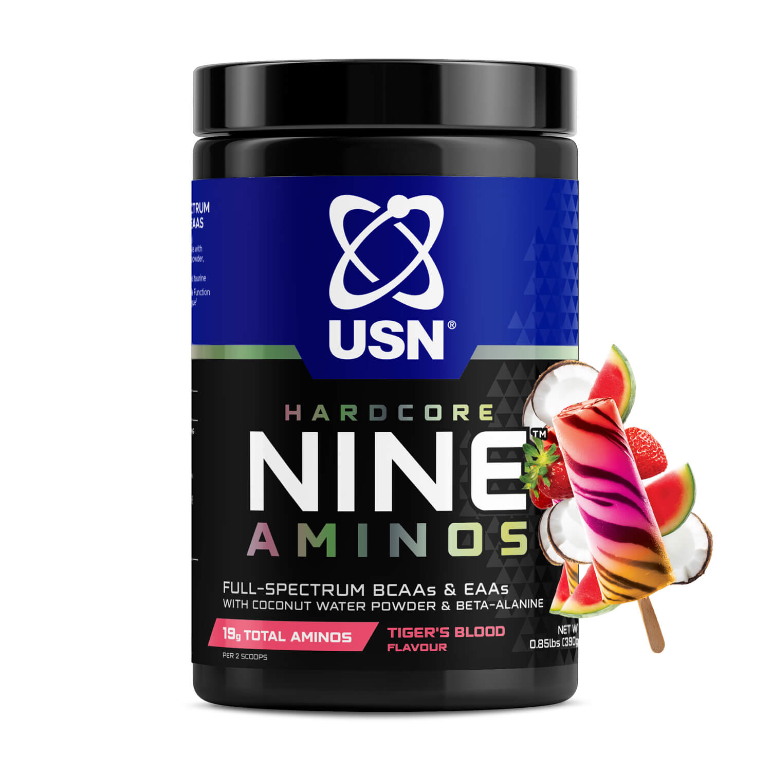 USN HARDCORE NINE AMINOS 390g (Tiger’s Blood) 2