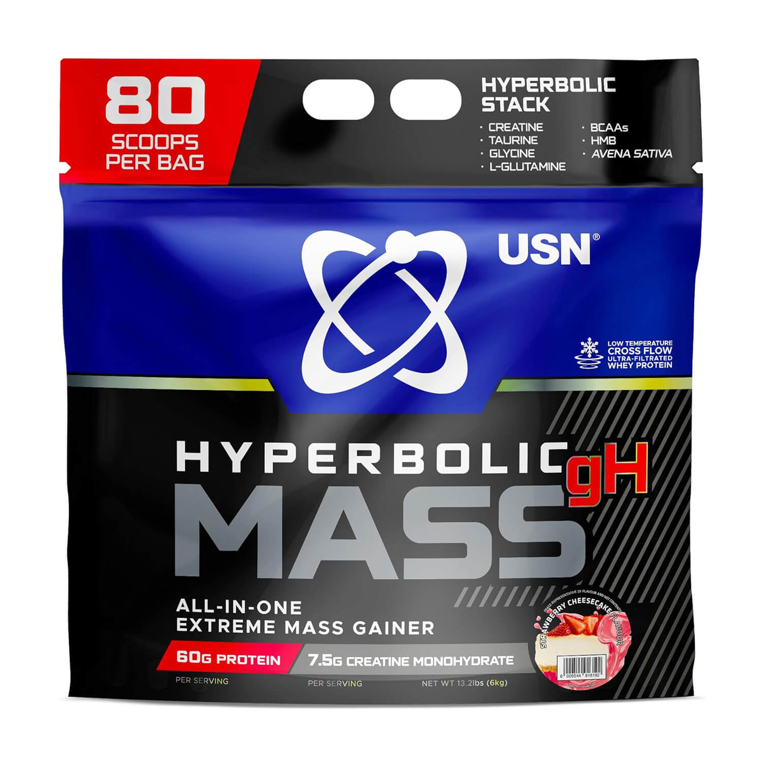 USN HYPERBOLIC MASS gH 6Kg (Strawberry) 1 USN HYPERBOLIC MASS gH 6 Kg (Strawberry Cheesecake) - Image 1