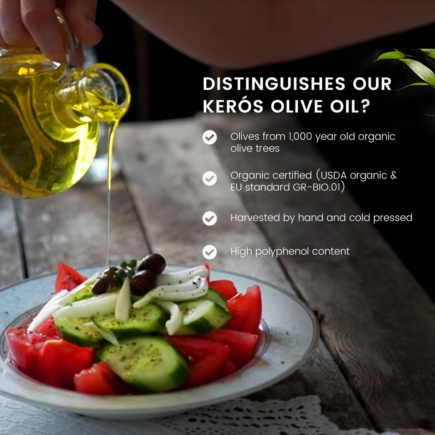 ANCIENT FOODS KERÓS EXTRA VIRGIN ORGANIC GREEK OLIVE OIL (1L) 10