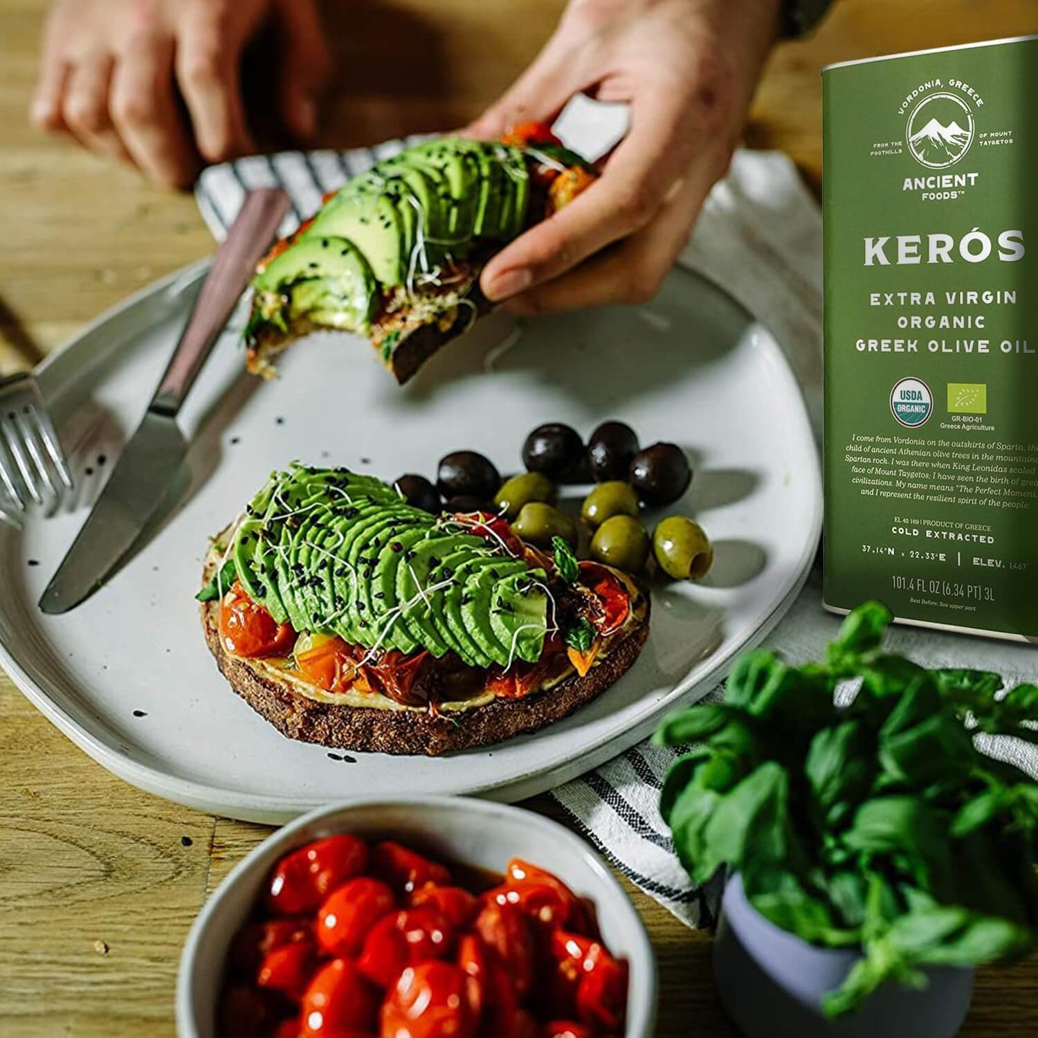 ANCIENT FOODS KERÓS EXTRA VIRGIN ORGANIC GREEK OLIVE OIL (1L) 12