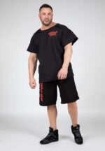 GORILLA WEAR Augustine Old School Shorts (Black/Red) - Image 8