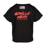 GORILLA WEAR Augustine Old School Workout Top (Black/Red) - Image 2