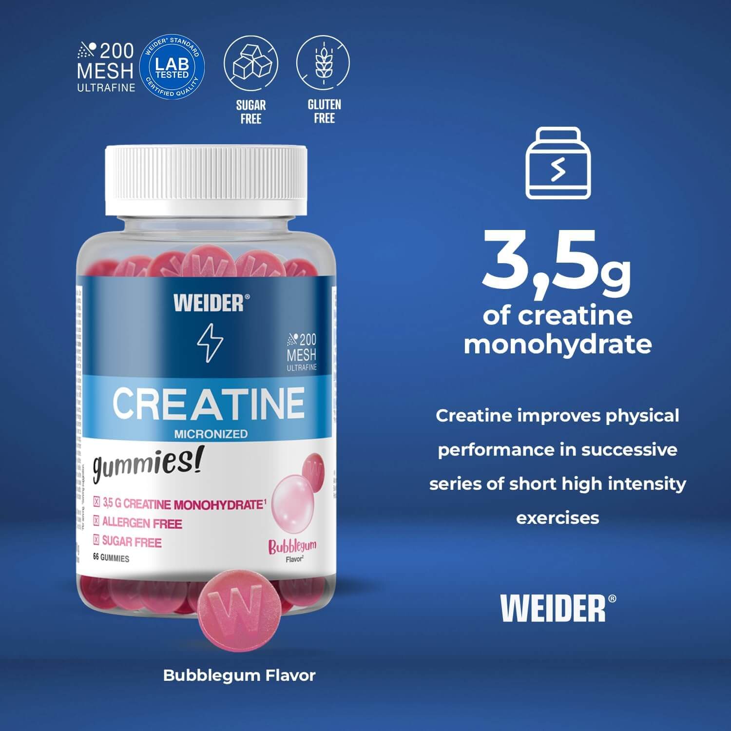 WEIDER® CREATINE MICRONIZED 60 Gummies (Bubblegum) 5