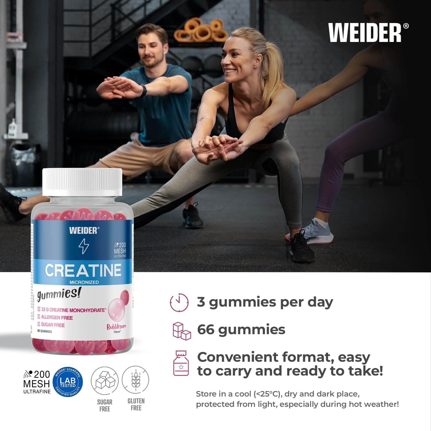 WEIDER® CREATINE MICRONIZED 60 Gummies (Bubblegum) 6