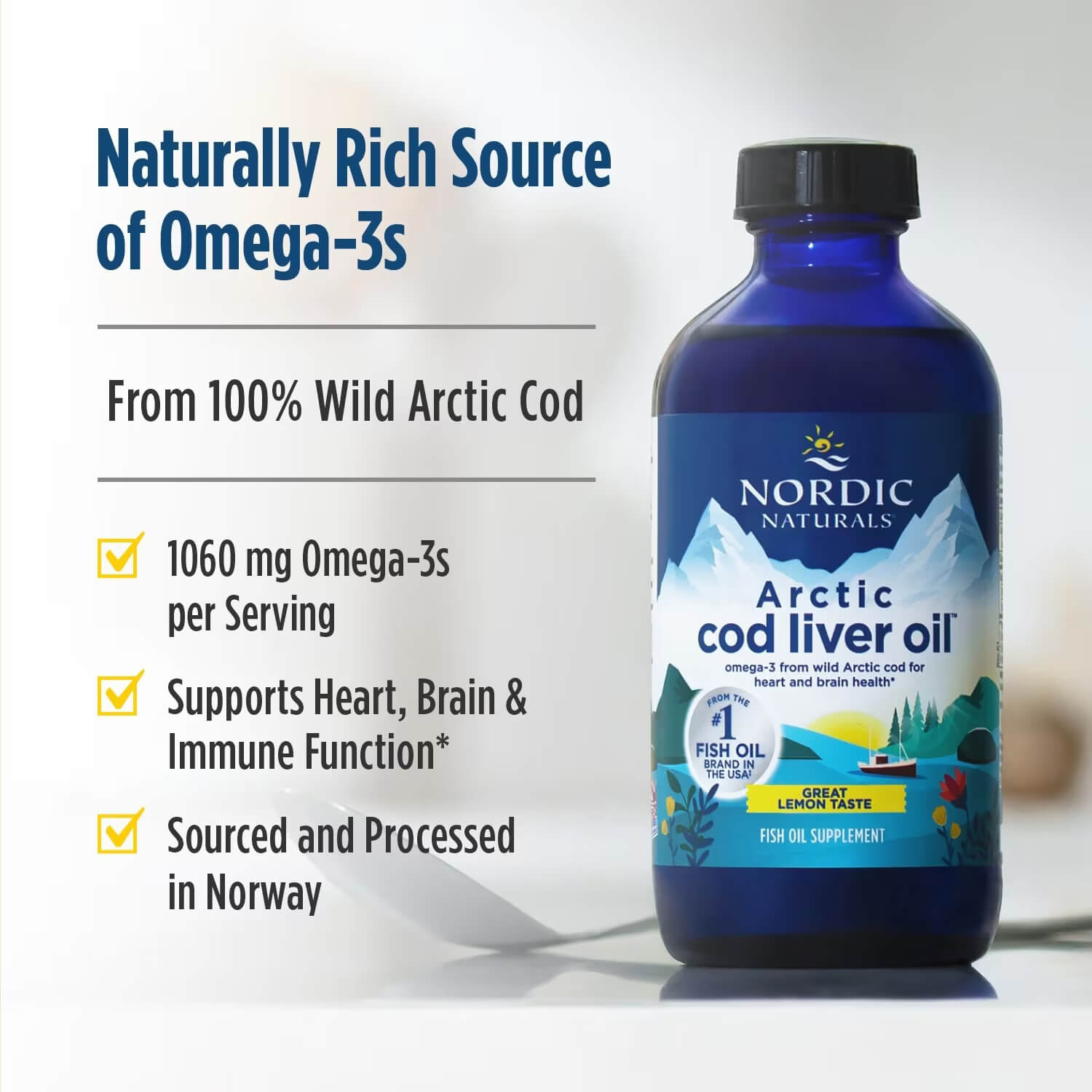 NORDIC NATURALS® Arctic Cod Liver Oil 237 mL (Great Lemon) 3