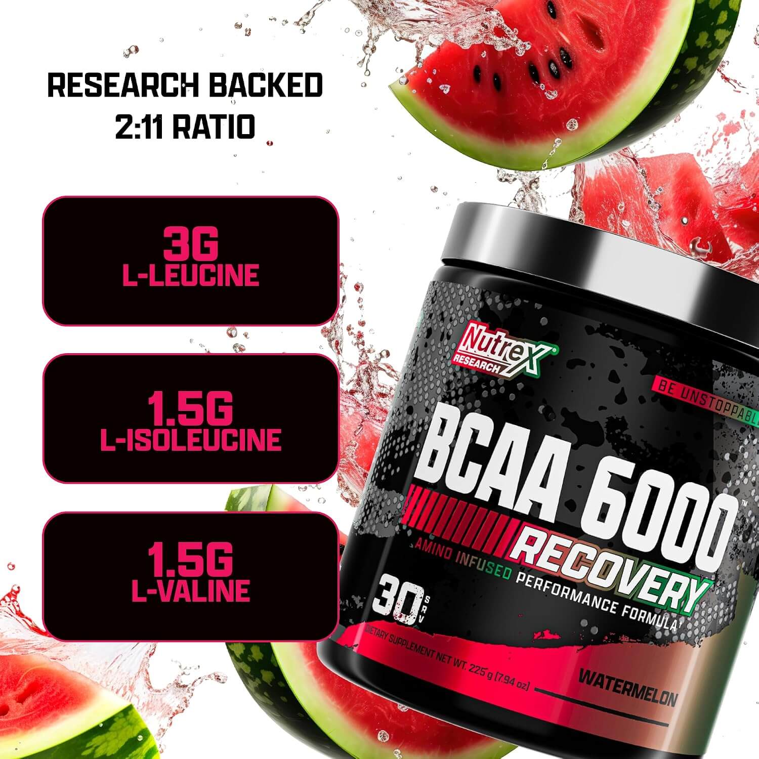 Nutrex Research BCAA 6000 225G (Watermelon) 3
