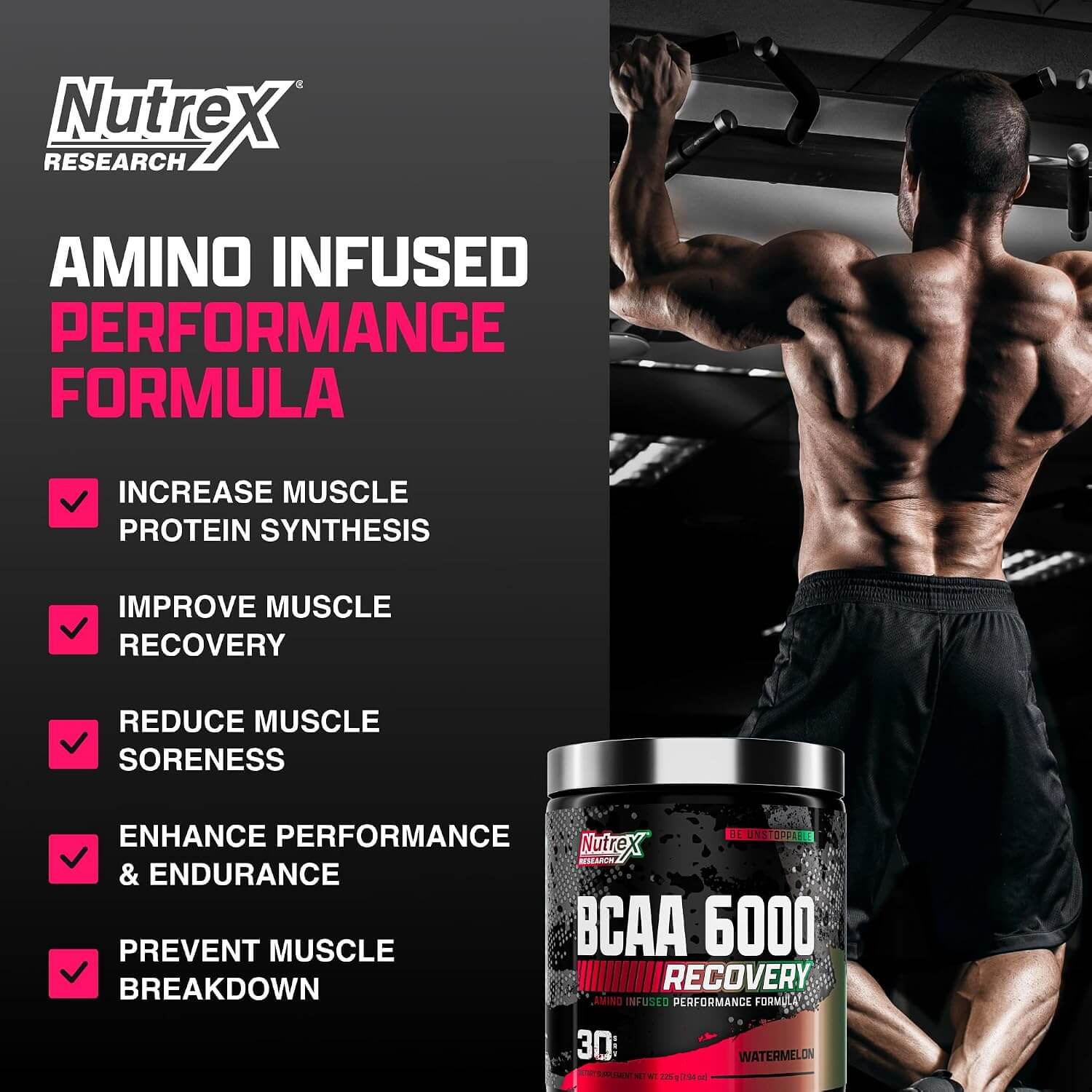 Nutrex Research BCAA 6000 225G (Watermelon) 4