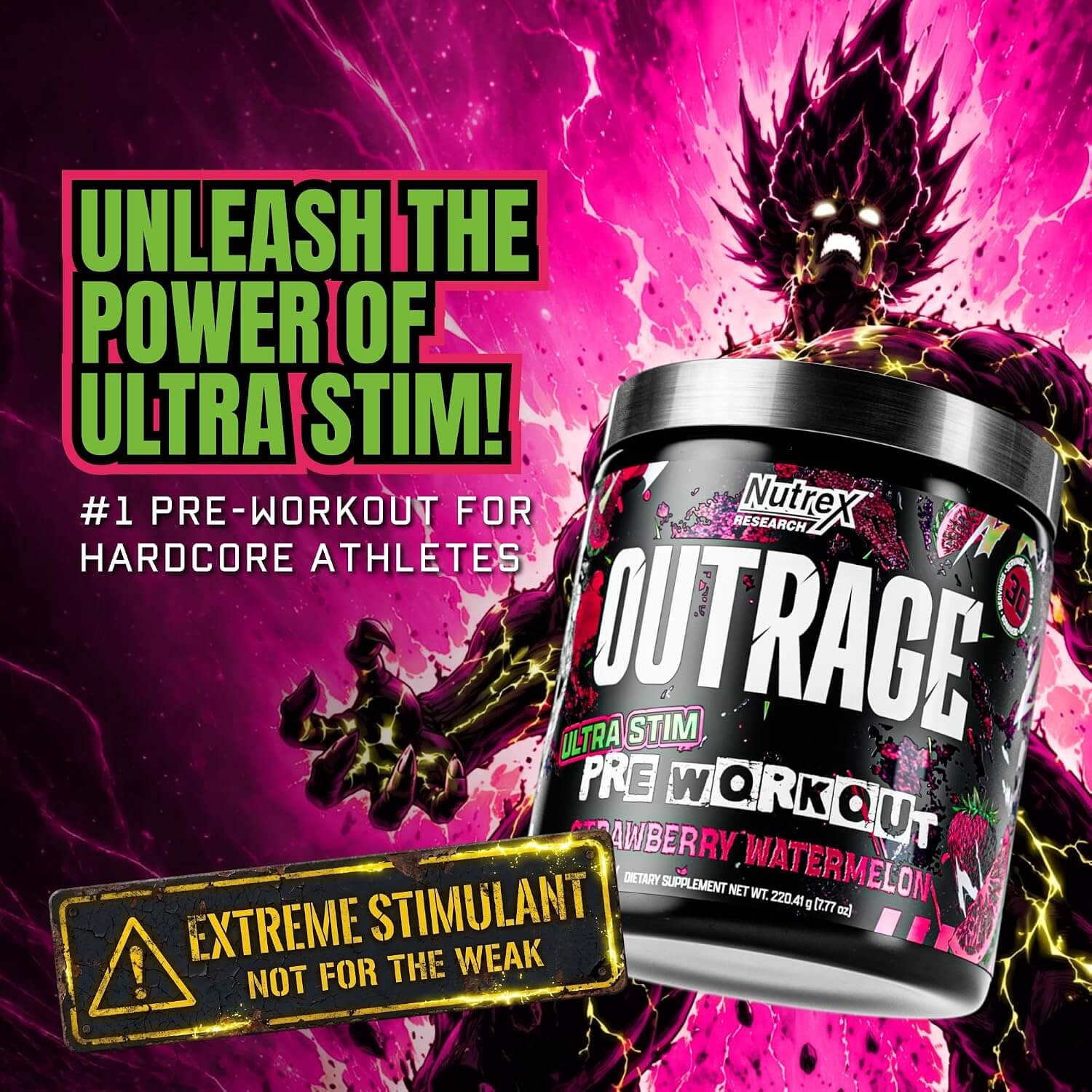 Nutrex Research OUTRAGE ULTRA STIM 502.38g (Strawberry Watermelon) 4
