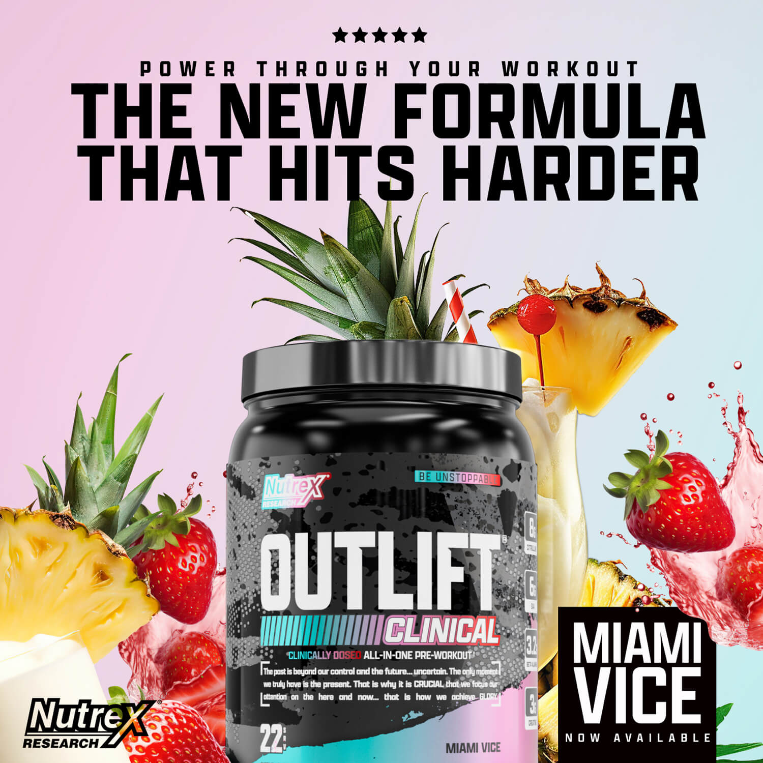 Nutrex Research OUTLIFT CLINIVAL 639.91g (Miami Vice) 10