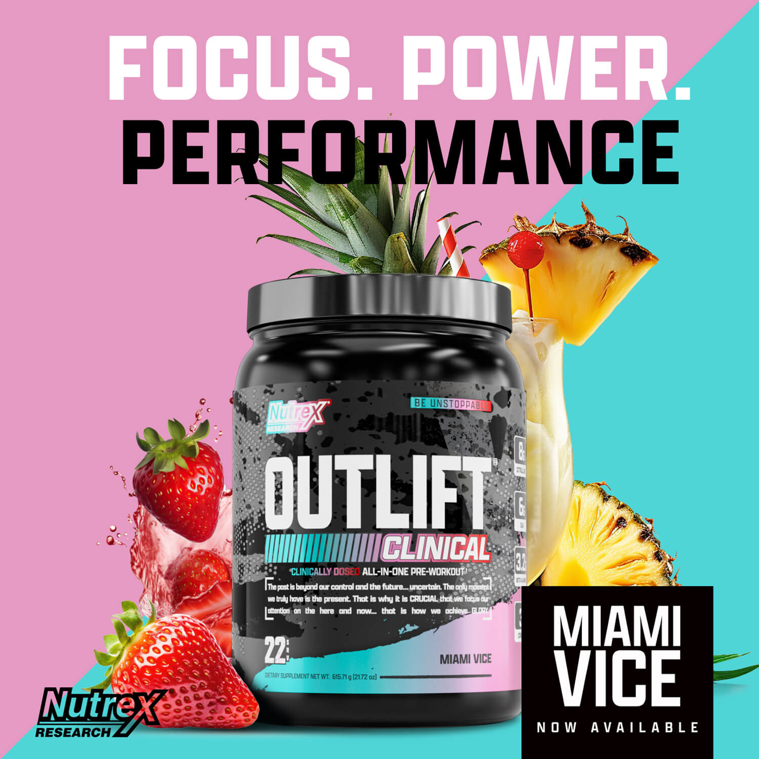 Nutrex Research OUTLIFT CLINIVAL 639.91g (Miami Vice) 6