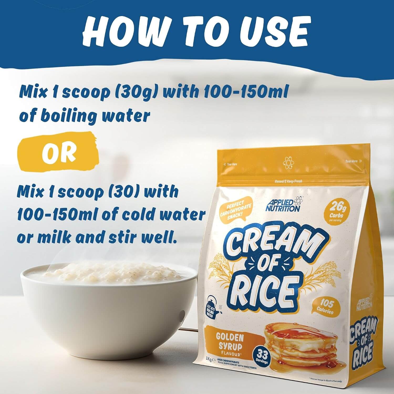 Applied Nutrition CREAM OF RICE 1 Kg (Unflavoured) 16
