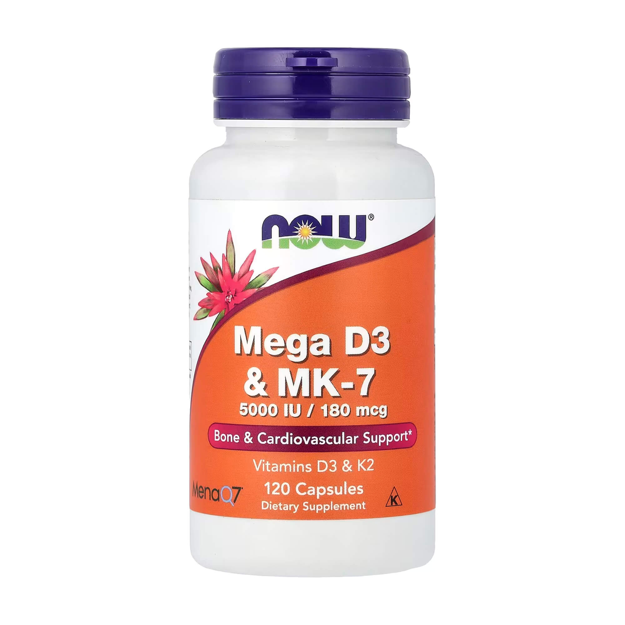 NOW Mega D3 & MK-7 (120 Caps) 1 NOW Mega D3 & MK-7 (120 Caps) - Image 1