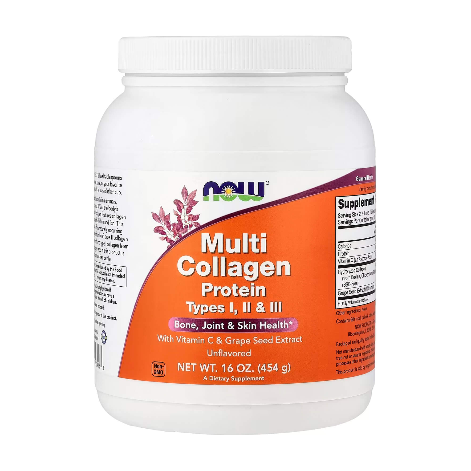 NOW Multi Collagen Protein Types I, II & III (454g) 1 NOW Multi Collagen Protein Types I, II & III (454g) - Image 1
