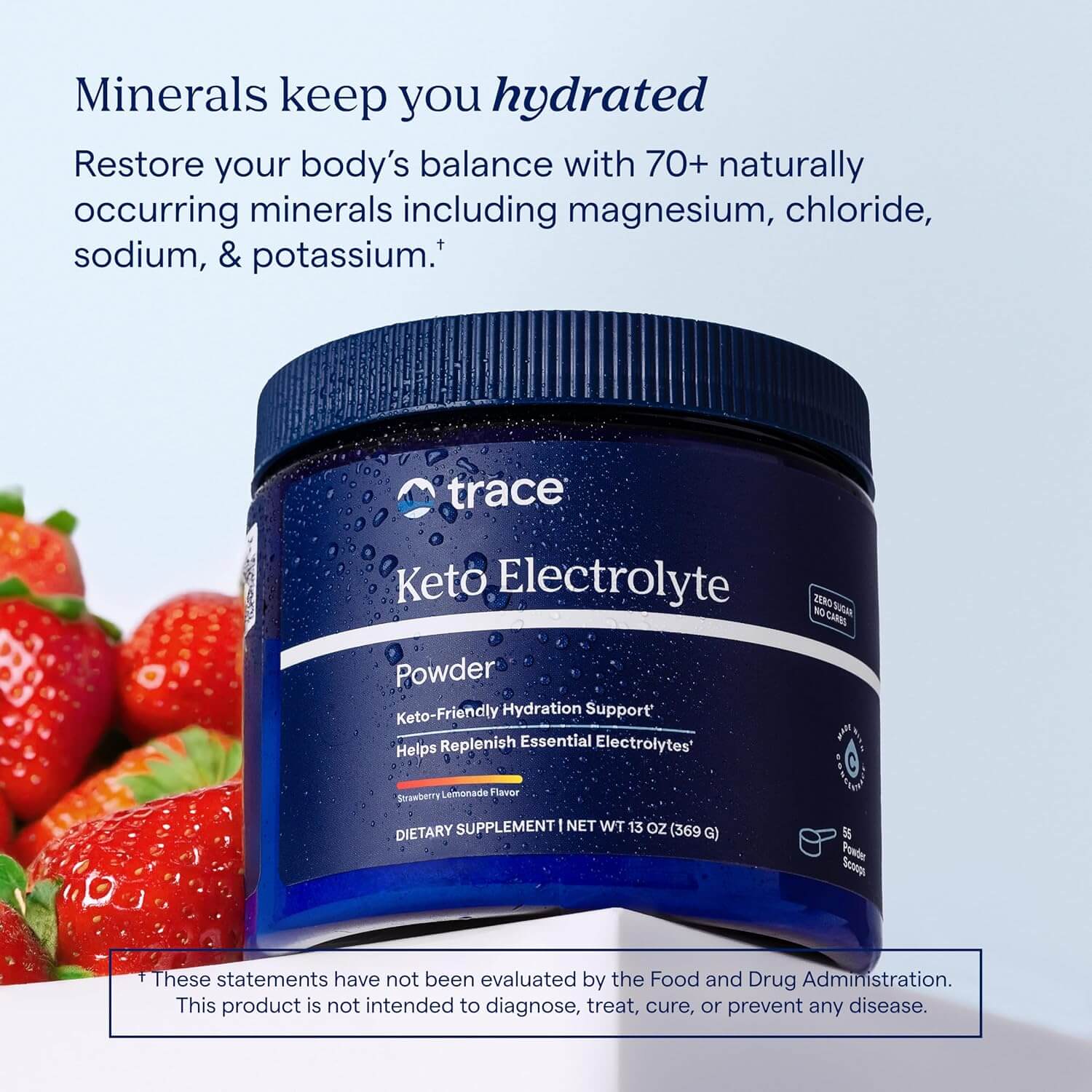 trace® Keto Electrolyte Powder 369g (Strawberry Lemonade) 6